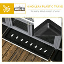 PawHut Rabbit Hutch, 2-Tier Guinea Pig Hutch, w/ Two Runs, Pull-Out Tray