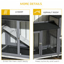 PawHut Rabbit Hutch, 2-Tier Guinea Pig Hutch, w/ Two Runs, Pull-Out Tray