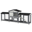 PawHut Rabbit Hutch, 2-Tier Guinea Pig Hutch, w/ Two Runs, Pull-Out Tray