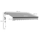 Outsunny 3 x 2.5m Electric Retractable Awning w/ Aluminium Frame