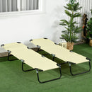 Outsunny Folding Sun Loungers Set of 2 with Adjustable Backrest