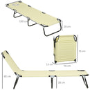 Outsunny Folding Sun Loungers Set of 2 with Adjustable Backrest