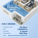 HOMCOM 14,000 BTU Portable Air Conditioner with 40m², Sleep Mode, Dehumidifier