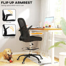 HOMCOM Mesh Draughtsman Chair, Ergonomic Drafting Chair
