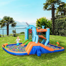 Outsunny Bouncy Castle with Paddling Pool and Sprinkler - Narwhals