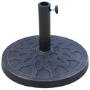 Outsunny 13kg Garden Parasol Base Round Resin Umbrella Stand Holder Bronze Tone