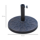 Outsunny 13kg Garden Parasol Base Round Resin Umbrella Stand Holder Bronze Tone