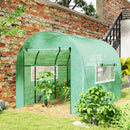 Outsunny Polytunnel Greenhouse with Doors and Mesh Windows
