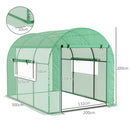Outsunny Polytunnel Greenhouse with Doors and Mesh Windows