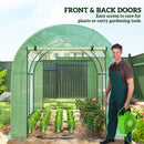 Outsunny Polytunnel Greenhouse with Doors and Mesh Windows