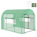 Outsunny Polytunnel Greenhouse with Doors and Mesh Windows