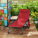 Outsunny Folding Sun Lounger with 5-Level Reclining Back, Side Table