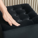 HOMCOM Square Footstool Small Ottoman with Wood Legs for Bedroom