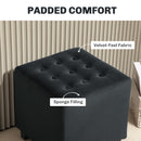 HOMCOM Square Footstool Small Ottoman with Wood Legs for Bedroom