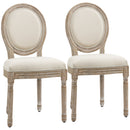 HOMCOM French-Style Dining Chairs Set of 2 with Linen Upholstery, Cream