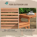 Outsunny Wooden Garden Love Seat w/ Coffee Table Partner Bench Tan Brown