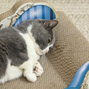 PawHut 2 in1 Cat Scratcher with Catnip, Cardboard Lounge Bed, Blue