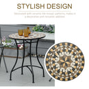Outsunny 60cm Mosaic Round Bistro Table Outdoor Garden Side Table
