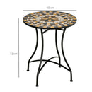 Outsunny 60cm Mosaic Round Bistro Table Outdoor Garden Side Table