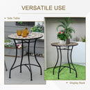 Outsunny 60cm Mosaic Round Bistro Table Outdoor Garden Side Table