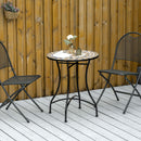 Outsunny 60cm Mosaic Round Bistro Table Outdoor Garden Side Table