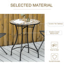 Outsunny 60cm Mosaic Round Bistro Table Outdoor Garden Side Table