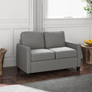 HOMCOM Modern Grey 2 Seater Sofa with Spring Cushion, Back Pillow
