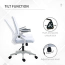 Vinsetto Mesh Office Chair for Home with Lumbar Support, Flip-up Arm, Wheels