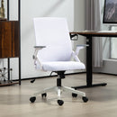 Vinsetto Mesh Office Chair for Home with Lumbar Support, Flip-up Arm, Wheels