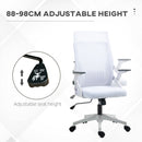 Vinsetto Mesh Office Chair for Home with Lumbar Support, Flip-up Arm, Wheels