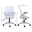 Vinsetto Mesh Office Chair for Home with Lumbar Support, Flip-up Arm, Wheels