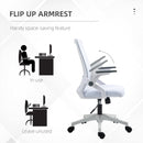 Vinsetto Mesh Office Chair for Home with Lumbar Support, Flip-up Arm, Wheels
