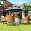 Outsunny 360° Cantilever Parasol Roma Umbrella w/ Base Weights, Light Grey