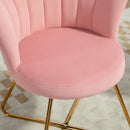 HOMCOM Accent Chair, Velvet Armchair with Lotus Backrest, Steel Legs