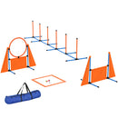 PawHut 6 Pieces Dog Agility Equipment, Obstacle Training Course Kit, Orange