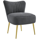 HOMCOM Grey Accent Chair Wingback Armless Chair for Bedroom