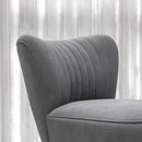 HOMCOM Grey Accent Chair Wingback Armless Chair for Bedroom