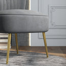 HOMCOM Grey Accent Chair Wingback Armless Chair for Bedroom