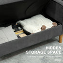 HOMCOM Compact 2 Seater Sofa with Under Seat Storage for Small Spaces