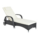 Outsunny Rattan Sun Lounger -  Black