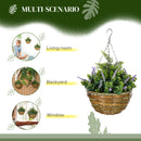 Outsunny 2 PCs Artificial Lisianthus Flower Hanging Planter Basket Purple