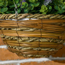 Outsunny 2 PCs Artificial Lisianthus Flower Hanging Planter Basket Purple