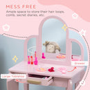 HOMCOM Dressing Table Set - Pink