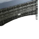 Outsunny  Rattan Sun Lounger  w/ Cushion -  Grey