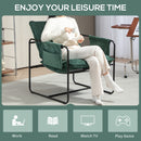 HOMCOM Upholstered Reading Chair with Side Pockets and Steel Frame