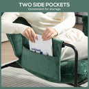HOMCOM Upholstered Reading Chair with Side Pockets and Steel Frame