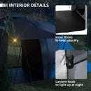 Outsunny 4-6 Man Camping Tent with 2 Bedroom and Living Area, Grey and Orange