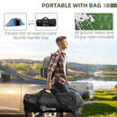 Outsunny 4-6 Man Camping Tent with 2 Bedroom and Living Area, Grey and Orange