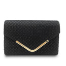 Louise Metal Edge Clutch bag-Black