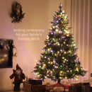 HOMCOM 7 Ft Artificial LED Christmas Tree with Metal Base, Hinged Branches